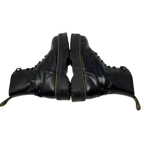 Dr. Martens Womens Jadon Leather Platform Boots Size 12 Black 8 Eye Goth Grunge - Picture 8 of 12